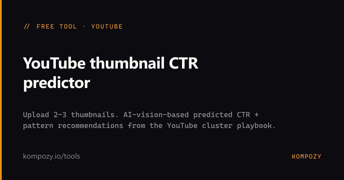 YouTube thumbnail CTR predictor — free tool | Kompozy · Kompozy